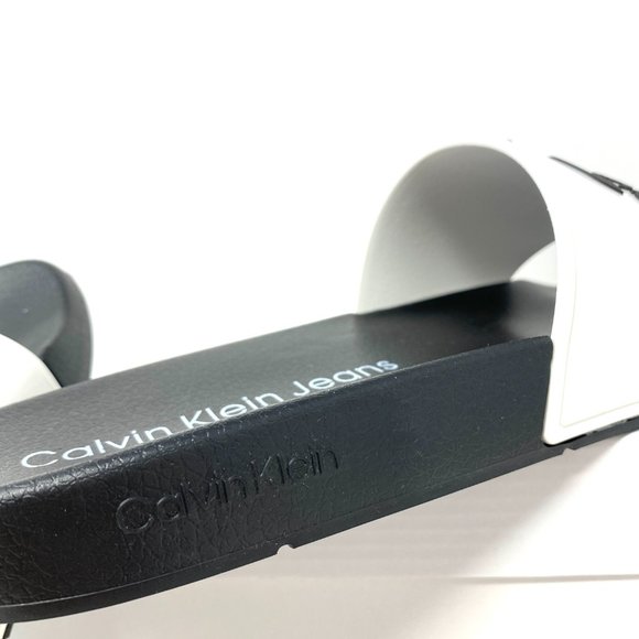 💖MEGA SALE💖Calvin Klein Mavett Monogram Slide Sandal White W - Picture 7 of 13